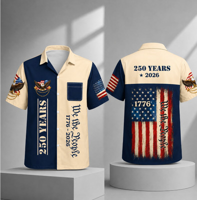 America 250th Anniversary Hawaiian Shirt, 250 Years Of Freedom Button Shirt
