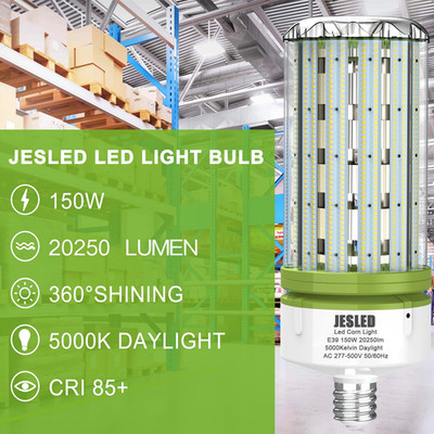 E26/E39 LED Corn Light Bulb, 30-150W, 5000K - Replaces HID/CFL/HPS Shop Lights