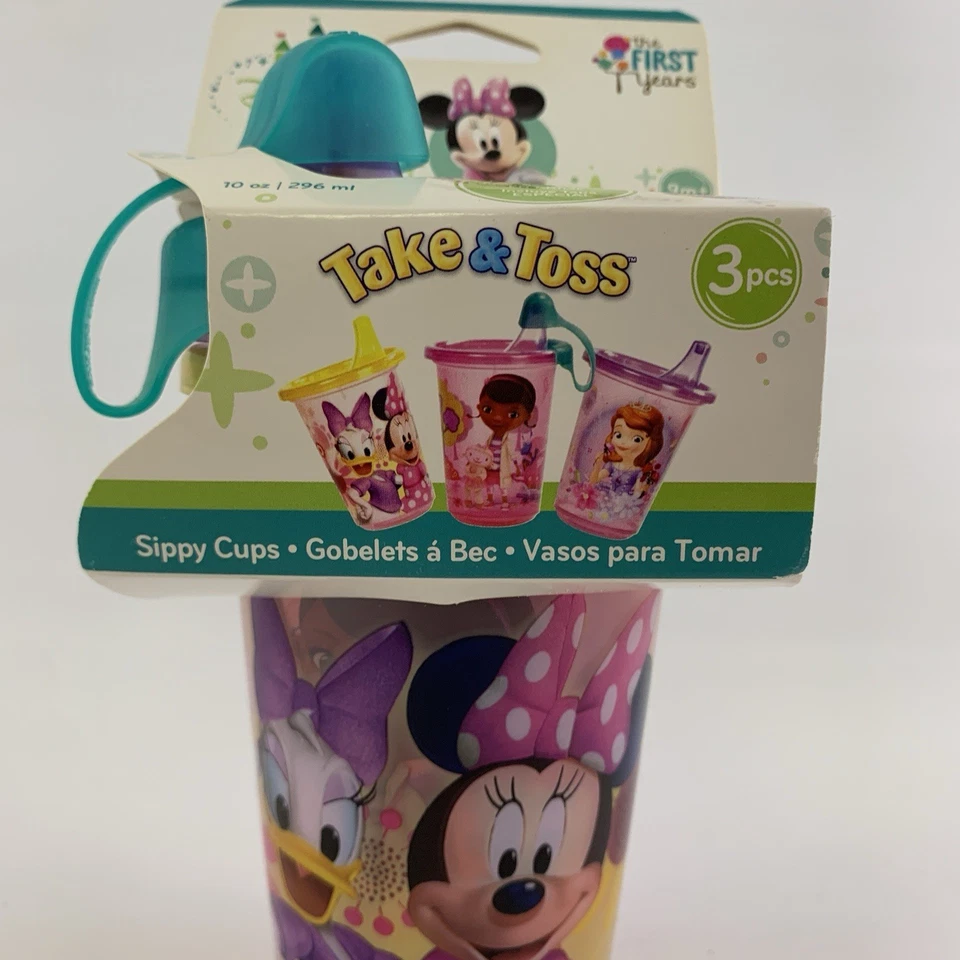 Disney Take & Toss Travel Sippy Cups Minnie Mouse Doc McStuffins Sofia - Image 3 of 4