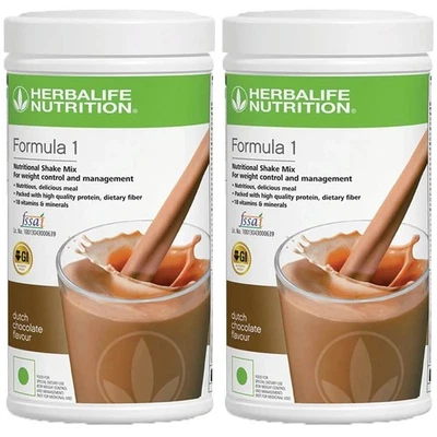 MARKENLOS Herbalife Nutrition Formula 1 Nutritional Chocolate Shake (1 Kg) - 2er Pack