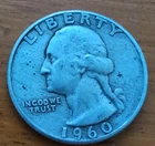 1960-P Washington Quarter 25C Silver 0.9 Business Strike KM#164