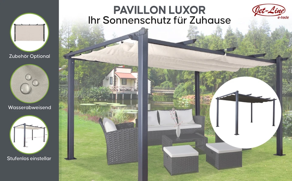 Pavillon Pergola Sonnenschutz Terrasse Garten Faltdach Gartenpavillion Luxor 3x4 - Bild 2 von 4
