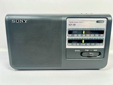 VTG Sony ICF-38 Portable FM/AM 2 Band Radio Gray 120V or 4AA Tested Working