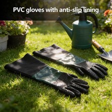 2pairs 24rubber Sand Blast Sandblasting Gloves Protective For Sandblast Cabinet