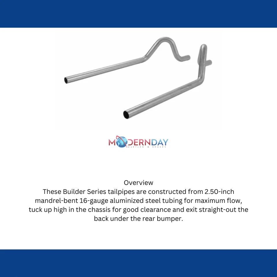 1955-1957 Chevrolet Bel Air Prebent выхлопные трубы Flowmaster 15816 - Изображение 4 из 4