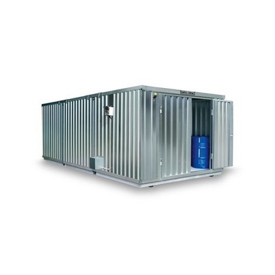 Gefahrstoffdepot / 19 qm / Auffangvolumen 3.090 l / mit Sensorlüfter