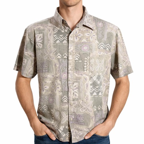 Cooke Street Hawaiian Aloha Shirt 2XL Tribal Floral Abstract Reverse Print