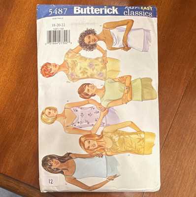 Butterick Fast & Easy Classics 5487 Womens Petite Top Sewing Pattern 18-22