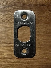 Baldwin latch face plate, rounded corners, satin nickel. 2-1/4 x 1", Model# 6WAL