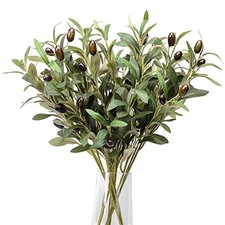 DVGUN 5 Pack Olive Branches Artificial Plants Greenery Stems Olive Leaves Fake