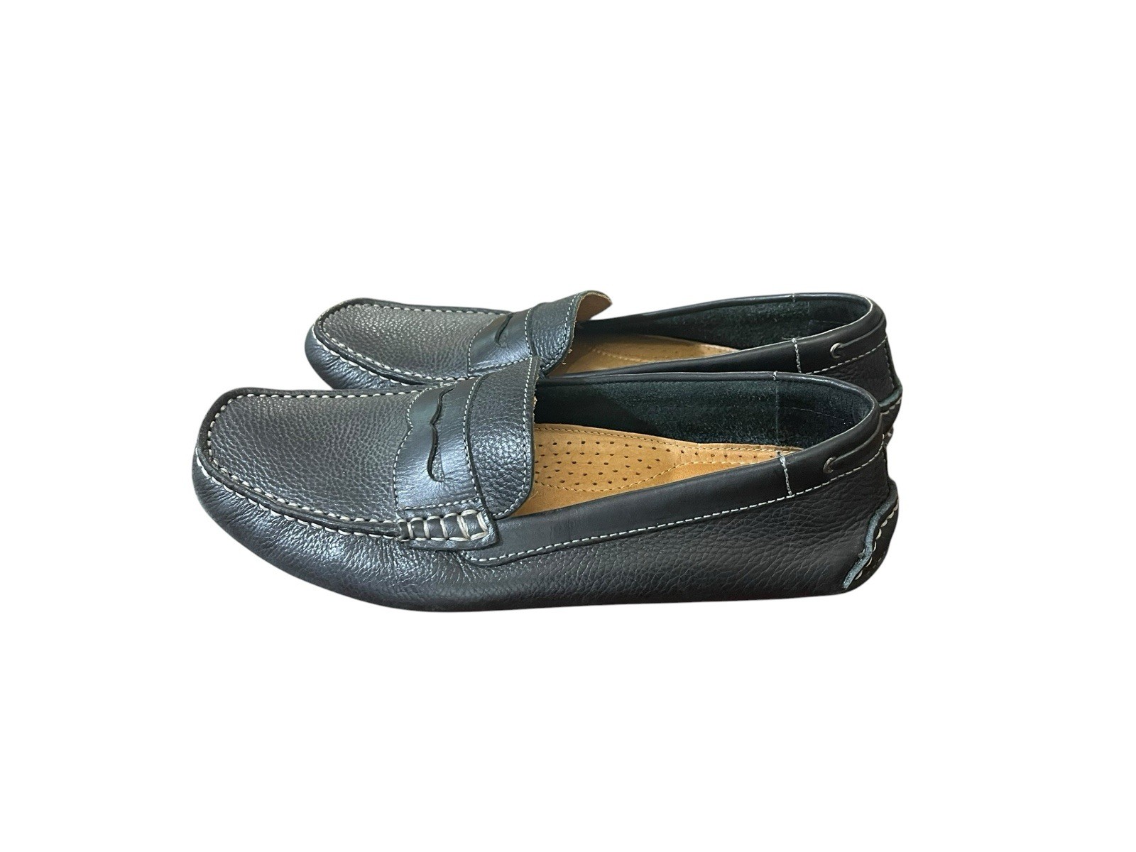 GH BASS Monte Penny Loafer Men 10M Black Leather Moc Toe Casual Driving BRAZIL