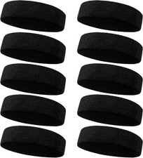 Sweatbands Sport Headbands for Men  Women, 10 Pcs Sweat Head Bands Moisture Wic