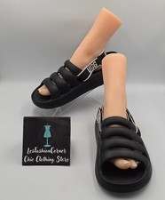 UGG Women's Black Sport Yeah Slide Logo Slingback Strap Sandals Size 10 3829