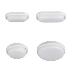 Outdoor LED Bulkhead 2-Pack Exterior IP54 Wall Sconce Porch Light White ElekTek