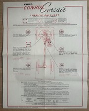 GENUINE FORD CONSUL CORSAIR CASTROL LUBRICATION CHART