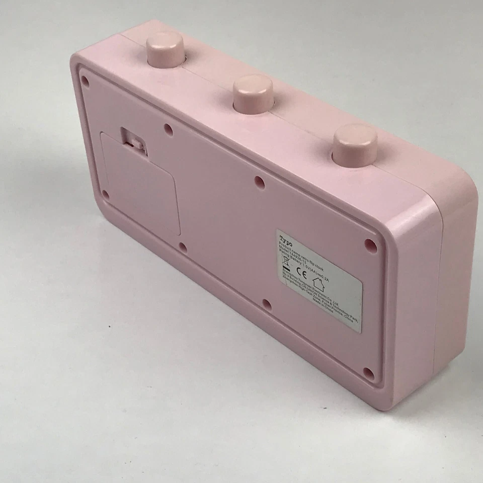 Pink Retro Style Clock Day & Date - Image 2 of 4