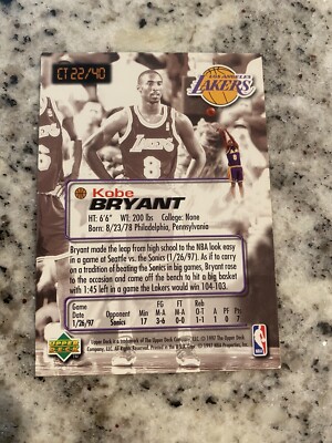 1997-98 Upper Deck Nestle Slam Dunk - Crunch Time Kobe Bryant #CT