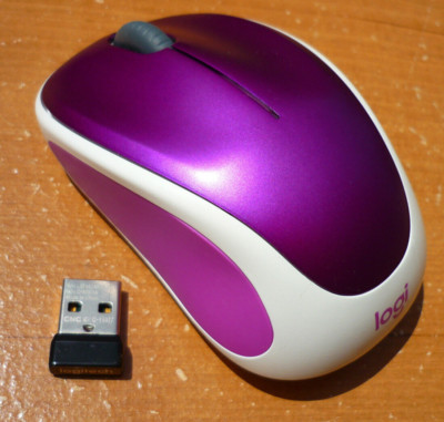 Logitech M317 M317C Wireless USB Mouse w/ Receiver Plum Berry Purple
