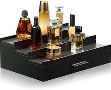 Cologne Organizer for Men 3 Tier of Elevated Cologne Display Shelf with Drawer