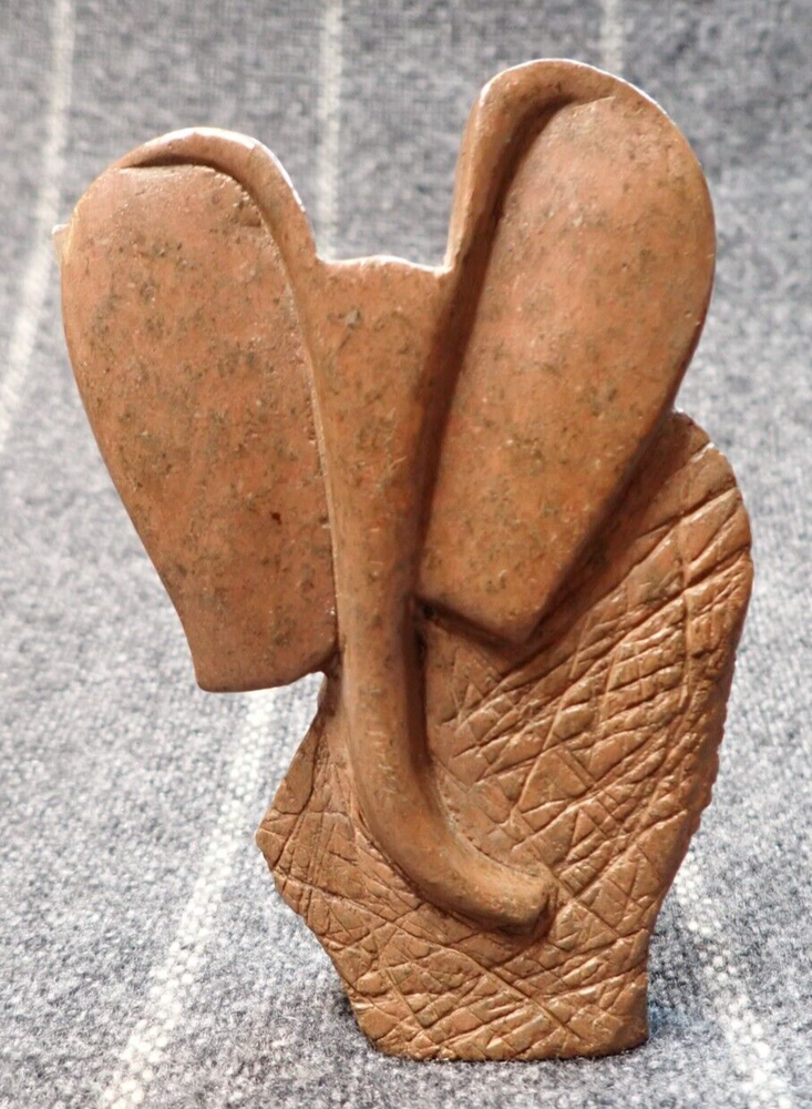 Hand Carved Stone Abstract Elephant 4-1/4