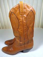 Ladies Dan Post Brown Leather Western Cowgirl Boots from Spain Size: 8A NARROW