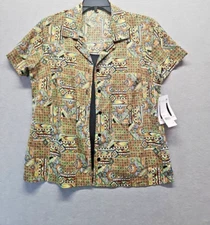 $28 NWT Notations Gold Blsck Shirt Size Large Twinset 2 Piece Look (X6)