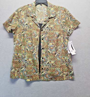 $28 NWT Notations Gold Blsck Shirt Size Large Twinset 2 Piece Look (X6)