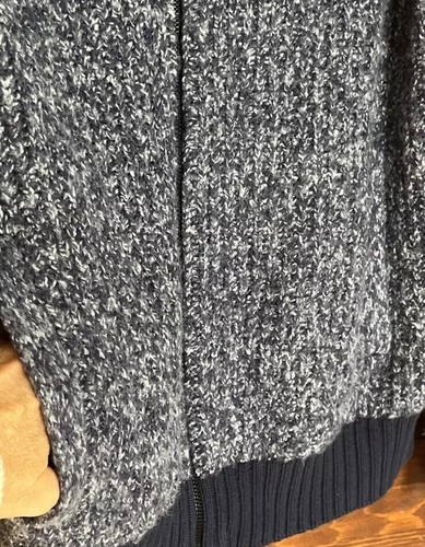 Cardigan maglione uomo/unisex express blu casual full zip tasche nuovo con etichette $98 taglia L - Foto 4 di 14
