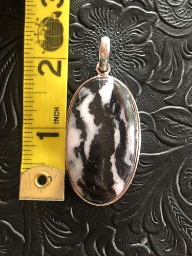 Lunetta ombra ciondolo ovale turchese bufalo bianco sud ovest artigianale 2,25" - Foto 3 di 5