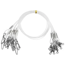 24 Fluorocarbon Fishing Wire Leader Line with Swivels Snap Kit Connect Tackle