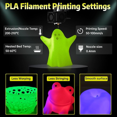 Filamento de impresora 3D PLA SUNLU Brilla en la oscuridad 1 kg 1,75 mm Limpiamente Herido Luminoso - Imagen 11 de 19