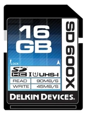 Delkin 16GB SDHC 600X UHS-I Memory Card - Lifetime Warranty