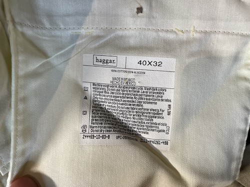 Haggar Pants Mens 40X32 Tan Classic Fit Black Label Khaki Wrinkle Free NWT - Picture 6 of 8