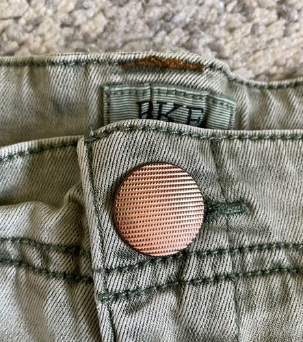 BKE Womens 30 Cut Off Shorts Distressed Green Faded Fold Down Pockets O2 - Picture 8 of 10