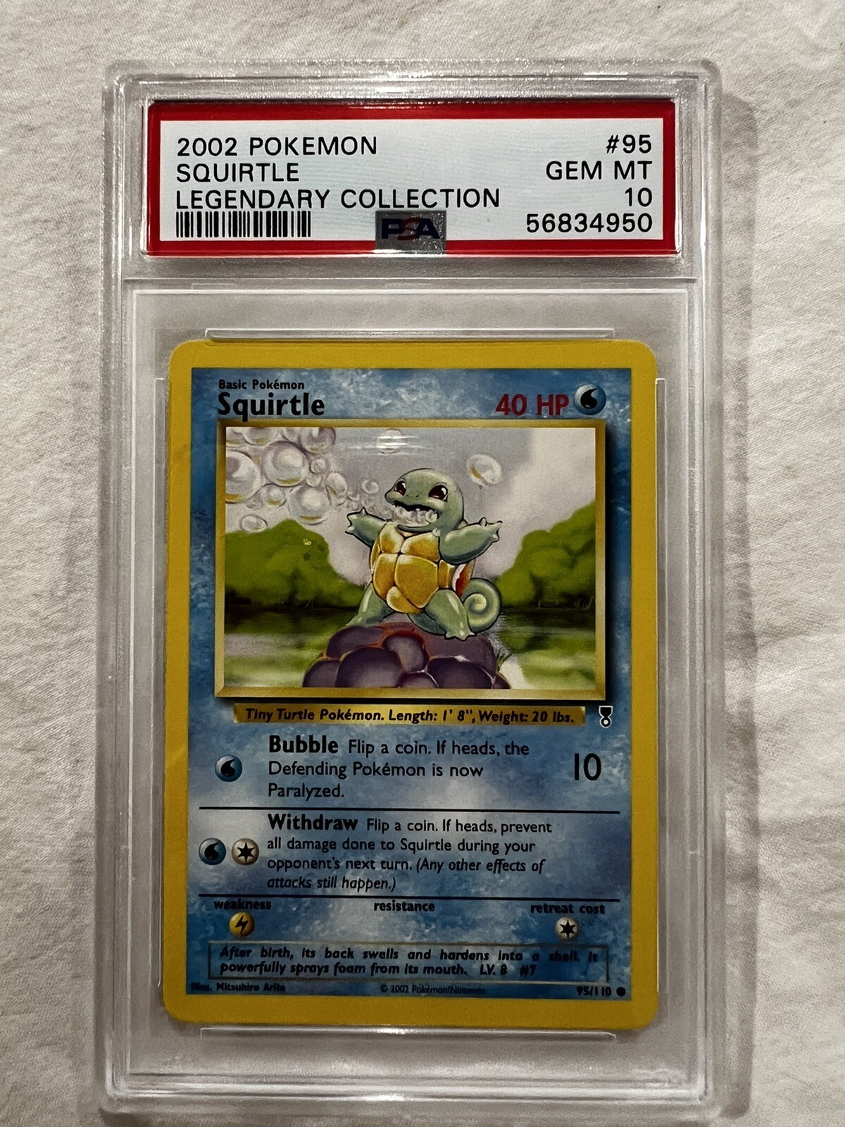 2002 Pokemon Legendary Collection Squirtle #95 PSA 10 GEM MINT