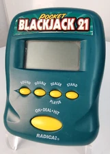 Radica Vintage Pocket Handheld Electronic Blackjack 21 Game