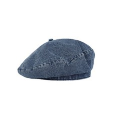 Lady Casual Denim Cap French Beret Artist Beret Hat Beanie Retro Denim Beret Hat