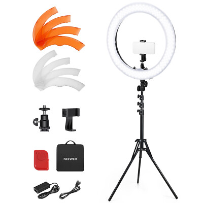 NEEWER 18'' LED Ring Light Kit w/Tripod Dimmable 5600K for Makeup Phone Camera