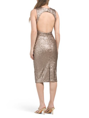 knee length dresses for ladies Sudi Etuz Maxi Backless Sequin Dress in Summer Gradient main image 1