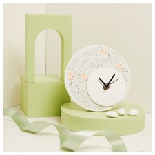 Orologio decoro floreale verde ø 14x1 cm Claraluna 2025 bomboniera idea regalo m