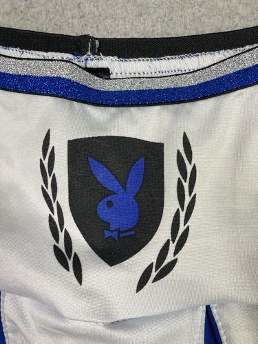 Playboy Skirt Womens Small Blue White Mini Pleated Cheerleader Bunny Logo - Picture 2 of 10