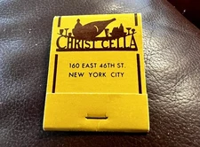 Christ Cella Steakhouse, New York City, Full Unstruck Matchbook