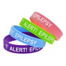 4 Pack Epilepsy Medical Alert Silicone Bracelet Awareness Wristband for Children