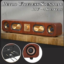 Vintage Classic Bluetooth Soundbar 10W 4 Speakers High Sound Quality Subwoofer