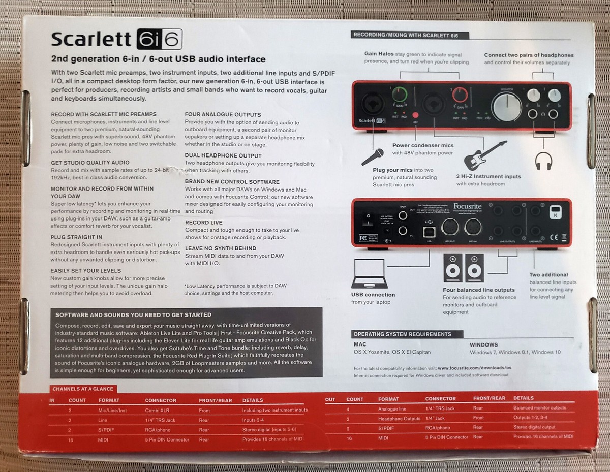 Focusrite Scarlett 6i6 Audio Interface for sale online | eBay Focusrite Scarlett 6i6 Audio Interface for sale online | eBay