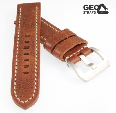 Vollrindleder Uhrenband Modell Bolgheri Rust cognac 24 mm, kompatibel Panerai