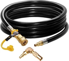 DOZYANT 12Ft RV Propane Quick Connect Hose with Elbow Conversion Fitting for Bla