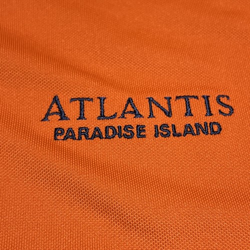 Atlantis Paradise Island Greg Norman Mens Golf Polo Large Orange Embroidered - Picture 2 of 10