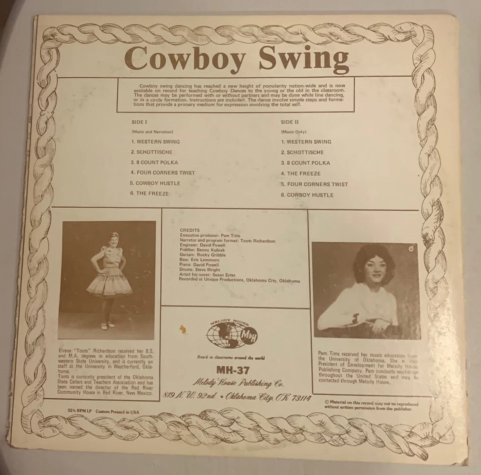 Elerence Richardson, LP, VG+, Cowboy Swing, Melody House MH-37 (Dance Inst. LP) - Image 2 of 4