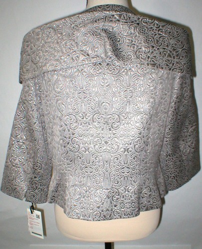 Womens $748 12 Worth New York Jacquard Jacket Blazer Metallic Silver NWT Gray - Picture 4 of 12